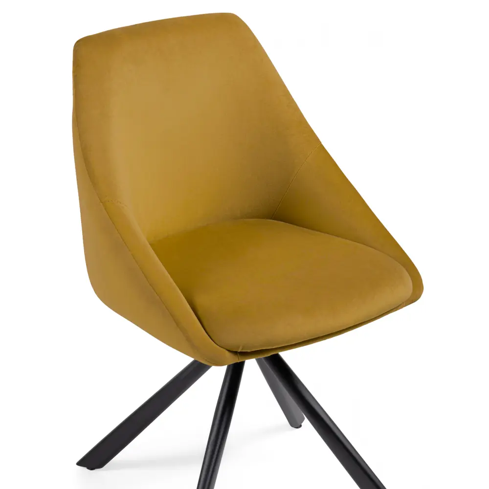 Фото 6 Стул Woodville Окленд крутящийся 40x83x55 см Велюр цвет черный/горчичный Фото 6 Стул Woodville Окленд крутящийся 40x83x55 см Велюр цвет черный/горчичный