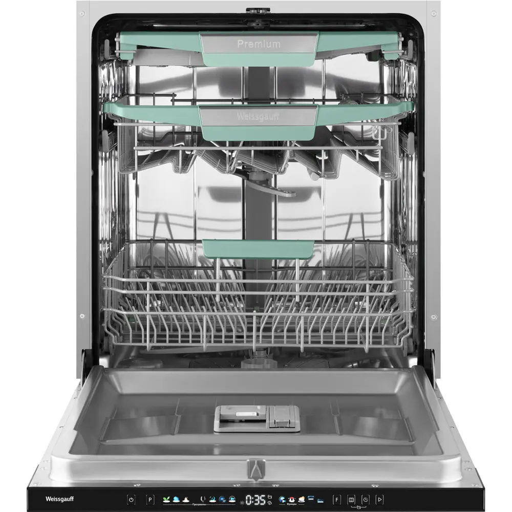 Фото 2 Встраиваемая посудомоечная машина Weissgauff BDW 6140 Ultra Real Autoopen Infolight 59.8 см 7 программ цвет серый Фото 2 Встраиваемая посудомоечная машина Weissgauff BDW 6140 Ultra Real Autoopen Infolight 59.8 см 7 программ цвет серый