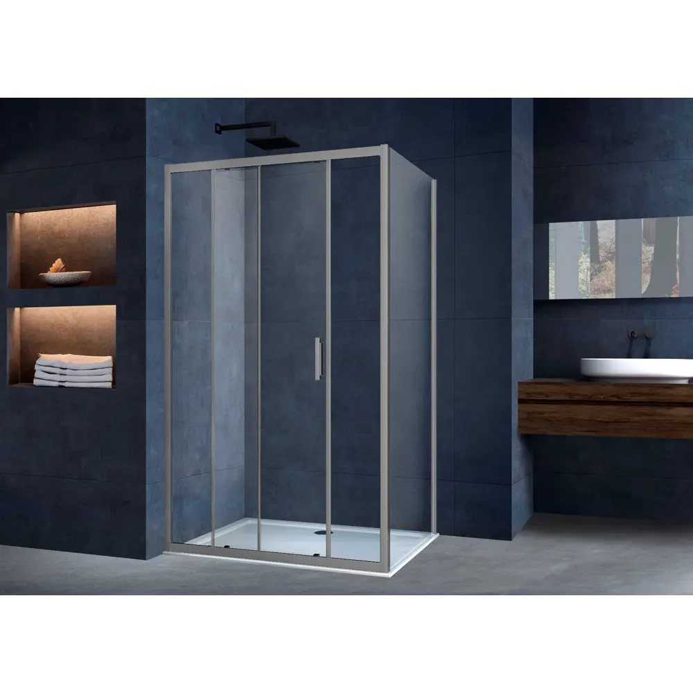 Фото 2 Душевой уголок Vincea Alpha VSR-3AL8012CLGM прямоугольный 120x80см антрацит профиль эффект стекла прозрачный Фото 2 Душевой уголок Vincea Alpha VSR-3AL8012CLGM прямоугольный 120x80см антрацит профиль эффект стекла прозрачный