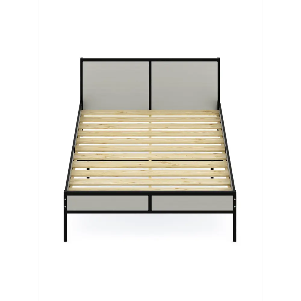 Фото 2 Кровать Solarius Kr180loft-plat-black 185 x 90 x 206 см сосна цвет светло-серый Фото 2 Кровать Solarius Kr180loft-plat-black 185 x 90 x 206 см сосна цвет светло-серый
