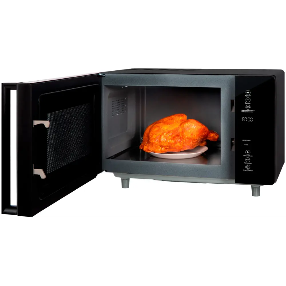 Фото 4 Отдельностоящая микроволновая печь Hiberg VM-4588 B 25 л 50.5x33x38 см цвет черный Фото 4 Отдельностоящая микроволновая печь Hiberg VM-4588 B 25 л 50.5x33x38 см цвет черный