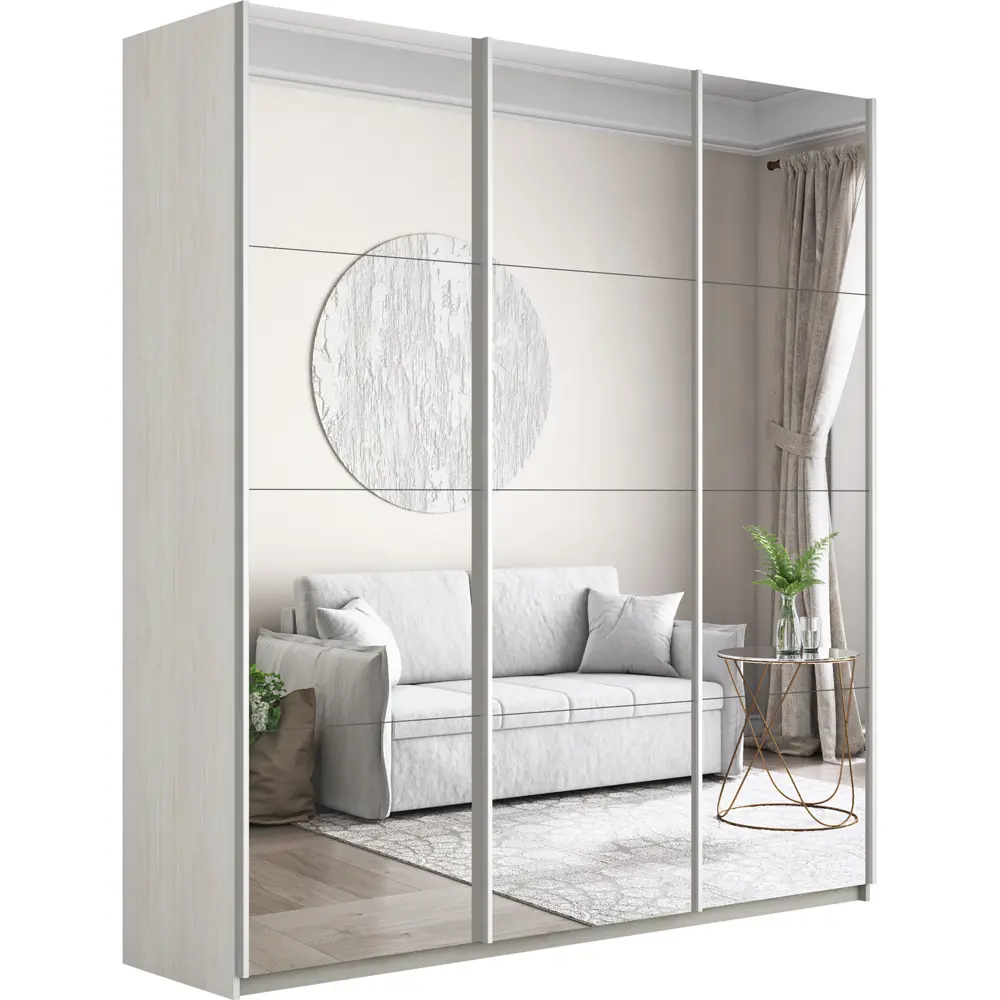 Фото 3 Шкаф-купе Мебельная компания е1 500271 230x210x57 см 10 полок ЛДСП цвет ясень анкор светлый