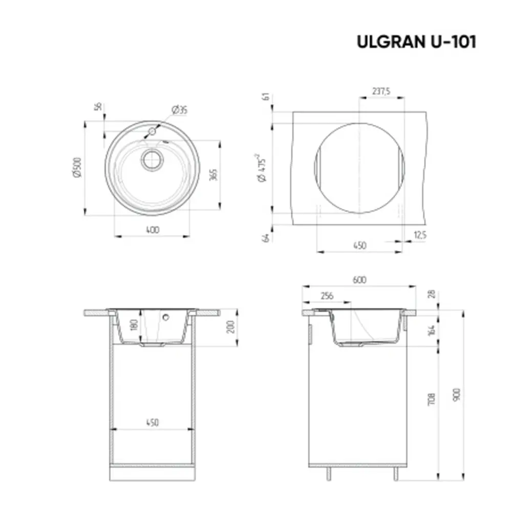 Фото 6 Мойка для кухни Ulgran U-101-331 цвет белый Фото 6 Мойка для кухни Ulgran U-101-331 цвет белый
