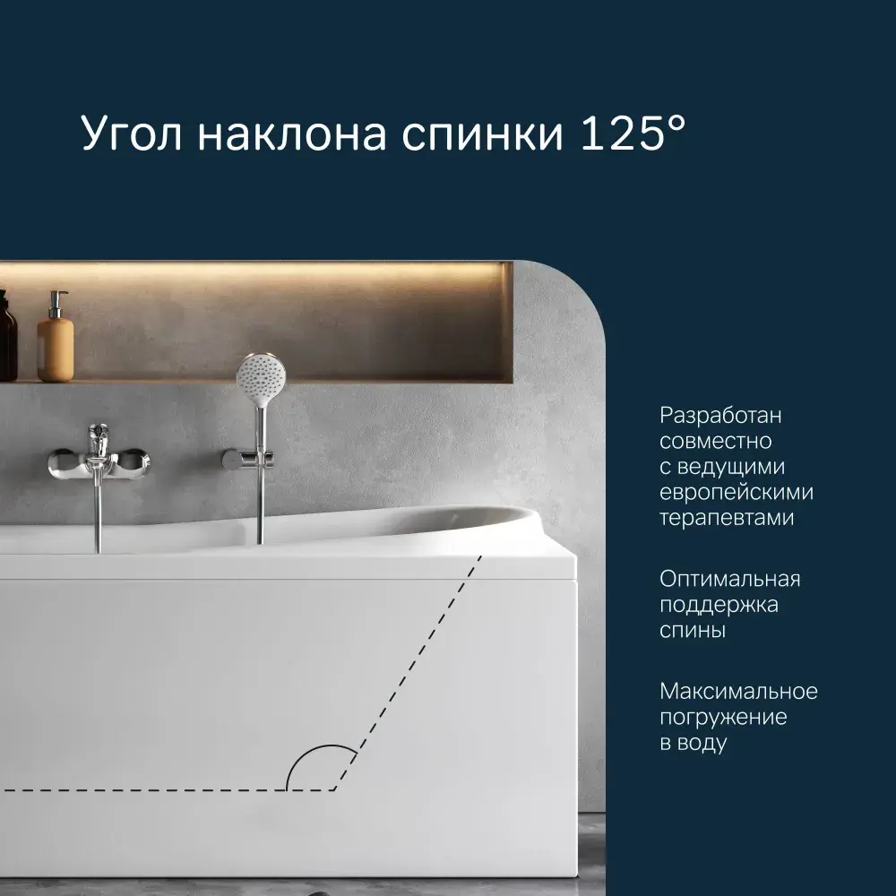 Фото 8 Ванна акриловая Am.pm Like 150x70 комплект 3 в 1, эргономичный подголовник
