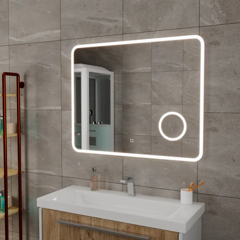 Фото 7 Зеркало Teymi Solli ЗЛП09 100x80 LED подсветка сенсор увеличительное Фото 7 Зеркало Teymi Solli ЗЛП09 100x80 LED подсветка сенсор увеличительное