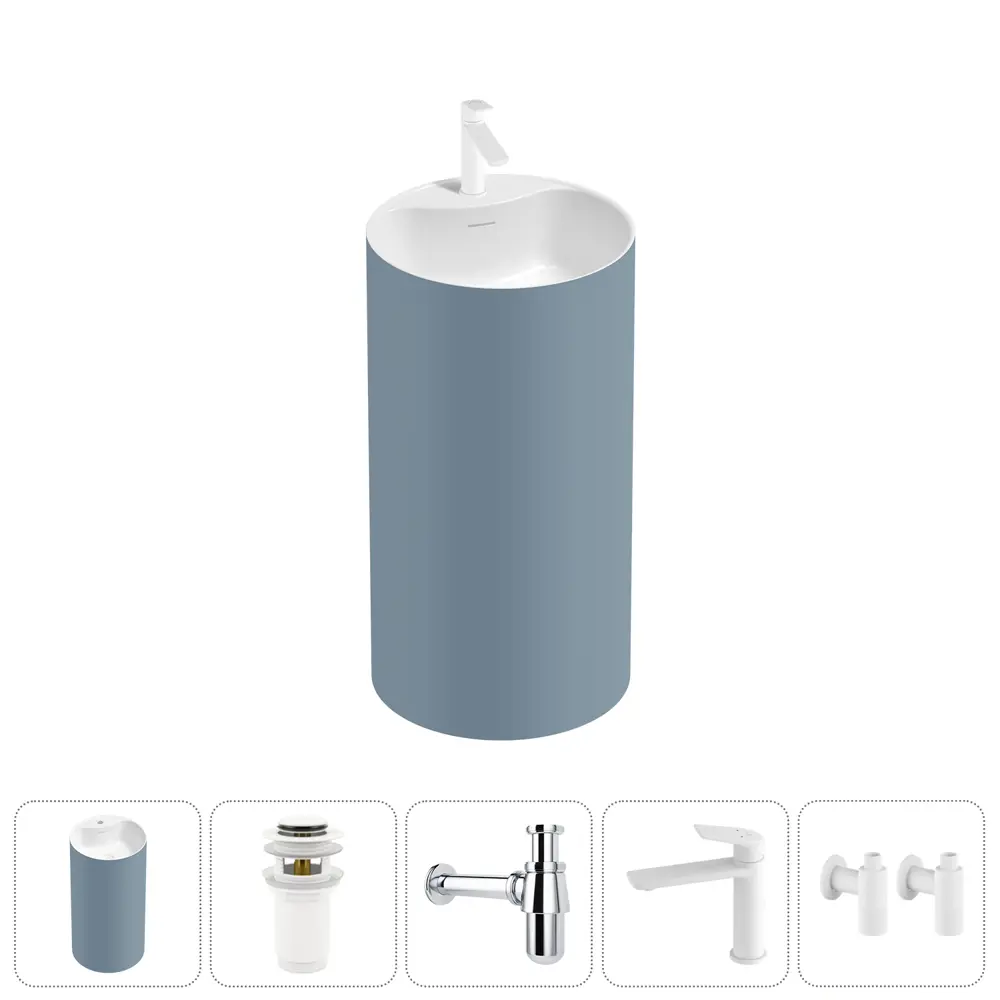 Фото Напольная раковина отдельностоящая Wellsee Chalice Perfection 20213093R размер 45x45x85 см, с донным клапаном, сифоном, смесителем и вентилями Фото Напольная раковина отдельностоящая Wellsee Chalice Perfection 20213093R размер 45x45x85 см, с донным клапаном, сифоном, смесителем и вентилями