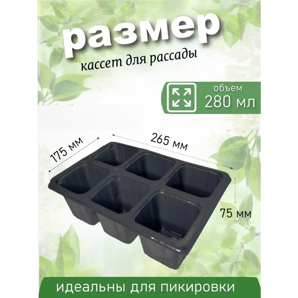 Фото 2 Кассета для рассады 6Б-5 полистирол 6 ячеек 5 шт Фото 2 Кассета для рассады 6Б-5 полистирол 6 ячеек 5 шт