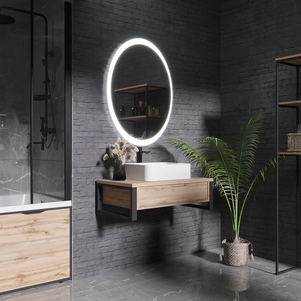 Фото 6 Тумба под раковину подвесная в ванную 1Marka GRUNGE LOFT 90 см цвет дуб Вотан Фото 6 Тумба под раковину подвесная в ванную 1Marka GRUNGE LOFT 90 см цвет дуб Вотан