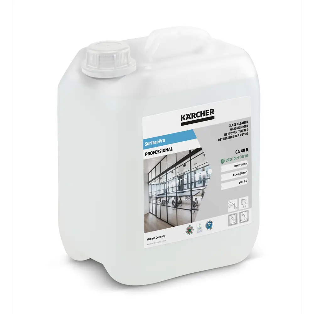 Фото Средство для мытья стекол Karcher SurfacePro CA 40 R eco!perform 6.295-688.0 5 л Фото Средство для мытья стекол Karcher SurfacePro CA 40 R eco!perform 6.295-688.0 5 л