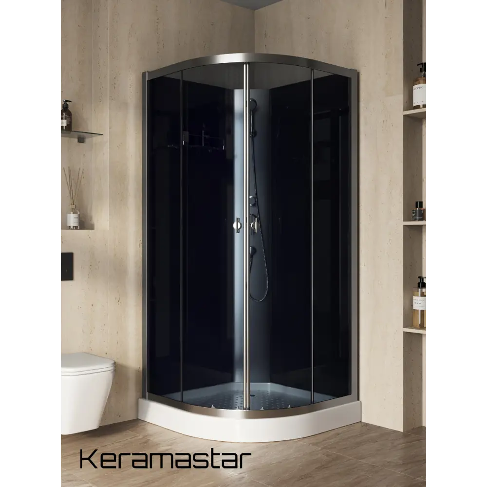 Фото 7 Душевая кабина Keramastar Astra KR098032BK с низким поддоном, без крыши 90x90x200 Фото 7 Душевая кабина Keramastar Astra KR098032BK с низким поддоном, без крыши 90x90x200