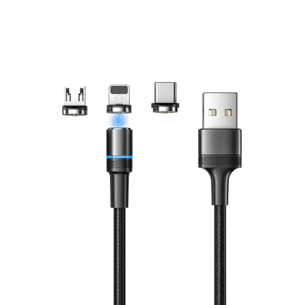 Фото 2 Кабель Rexant USB 3в1 со съемными магнитными портами Type-С 2 A Lightning 2.4 A Micro USB 2 A 1.2 м цвет черный Фото 2 Кабель Rexant USB 3в1 со съемными магнитными портами Type-С 2 A Lightning 2.4 A Micro USB 2 A 1.2 м цвет черный