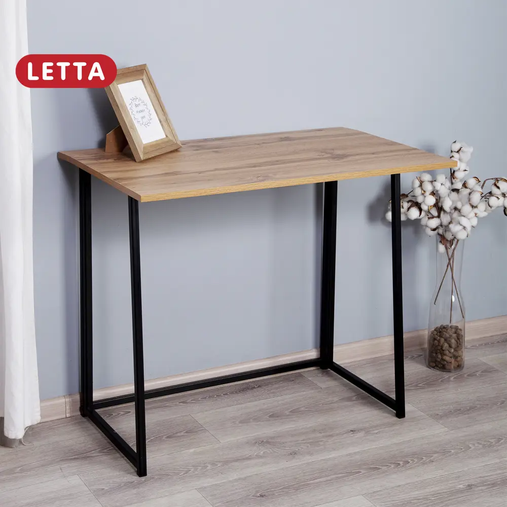 Фото Письменный стол Letta LМК1680101 90x75x56 см металл цвет дуб вотан