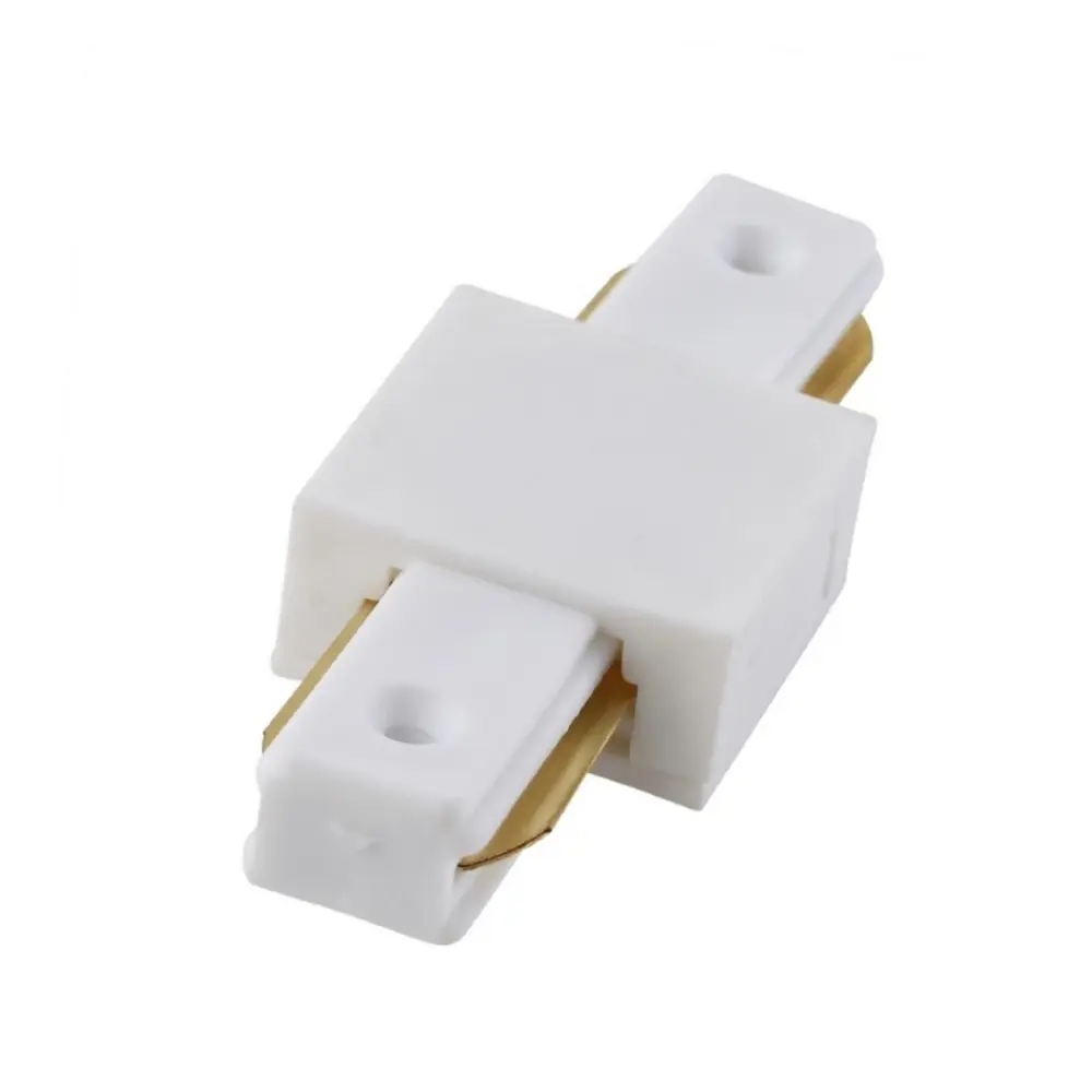 Фото Коннектор Crystal Lux 1408_001 прямой жесткий для соединения трековых шинопроводов однофазных цвет белый