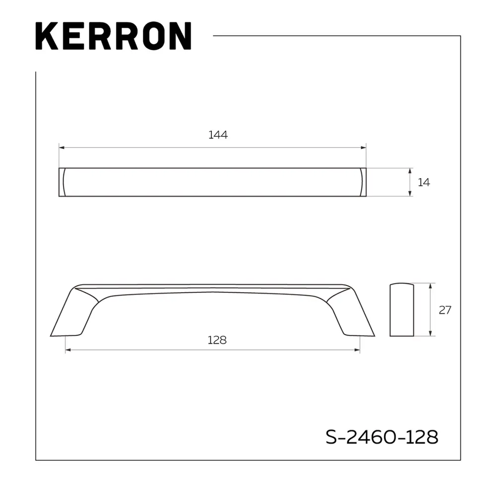 Фото 2 Мебельная ручка-скоба Kerron S-2460-128 хром 128 мм Фото 2 Мебельная ручка-скоба Kerron S-2460-128 хром 128 мм
