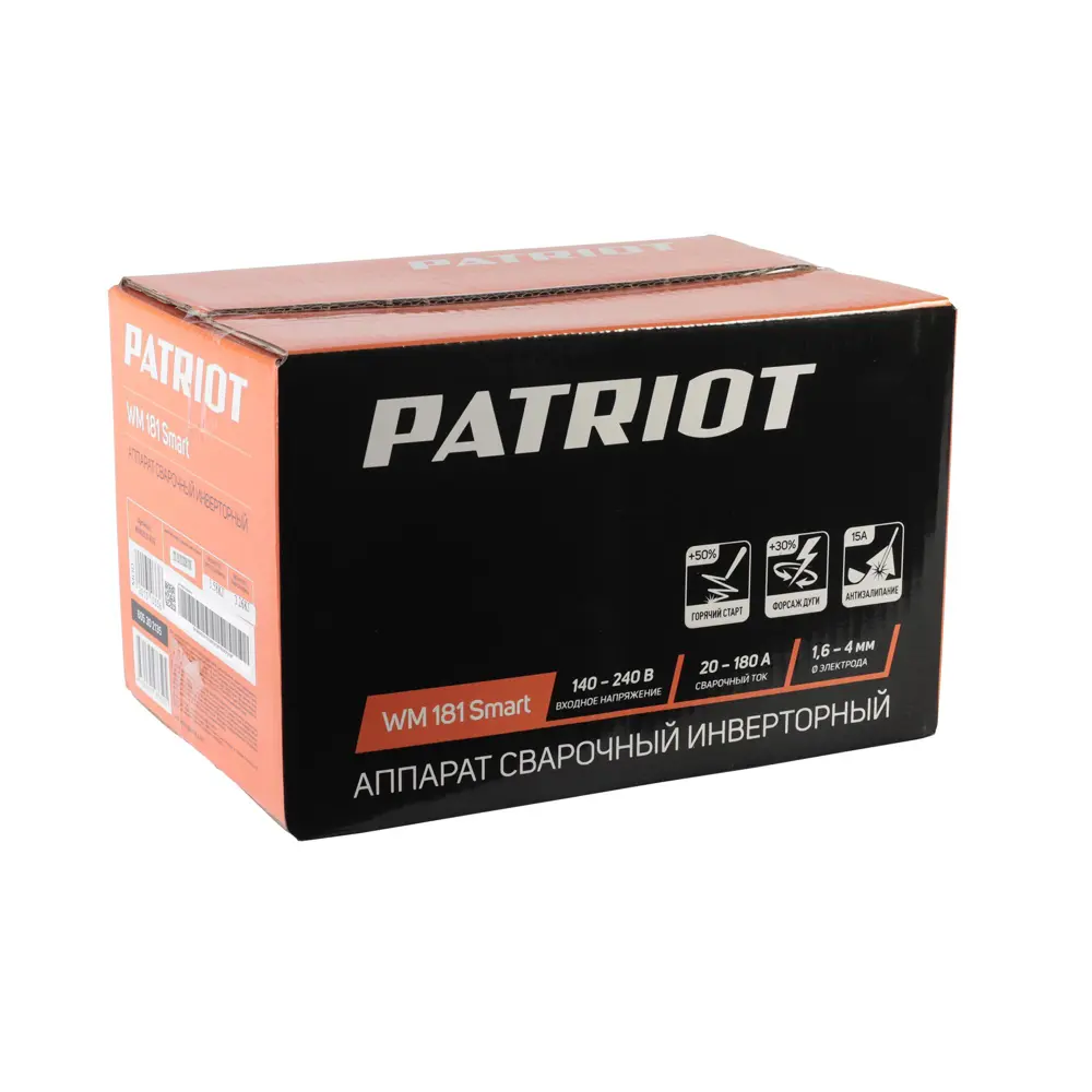 Фото 18 Сварочный аппарат инверторный Patriot WM181Smart MMA, 180 А, до 4 мм, маска в подарок Фото 18 Сварочный аппарат инверторный Patriot WM181Smart MMA, 180 А, до 4 мм, маска в подарок