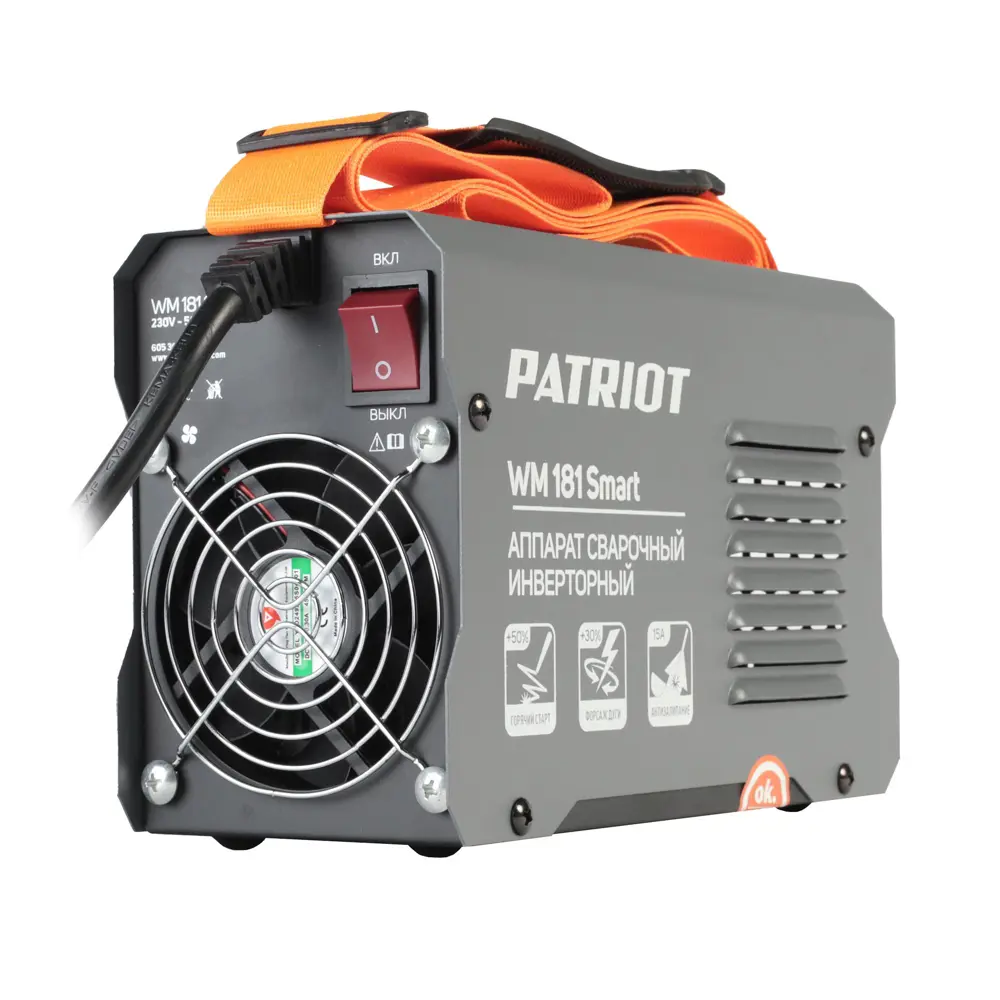 Фото 7 Сварочный аппарат инверторный Patriot WM181Smart MMA, 180 А, до 4 мм, маска в подарок Фото 7 Сварочный аппарат инверторный Patriot WM181Smart MMA, 180 А, до 4 мм, маска в подарок