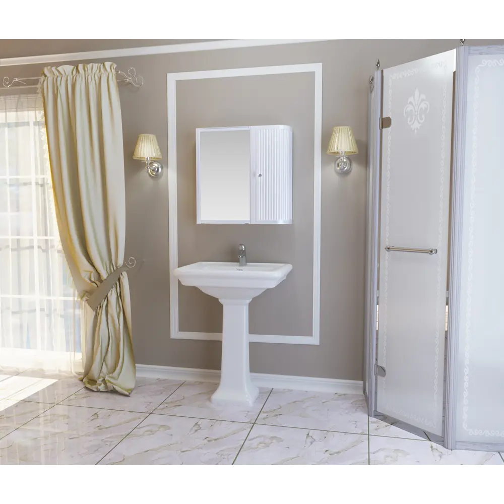Фото 4 Шкаф зеркальный для ванной Berossi Rixos Premium Right 54 см цвет снежно-белый Фото 4 Шкаф зеркальный для ванной Berossi Rixos Premium Right 54 см цвет снежно-белый