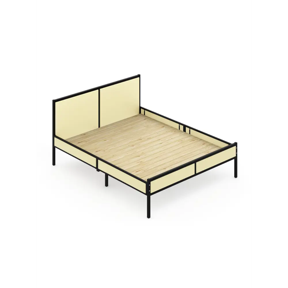 Фото Кровать Solarius Kr120loft-van-black-full 125 x 90 x 206 см сосна цвет бежевый