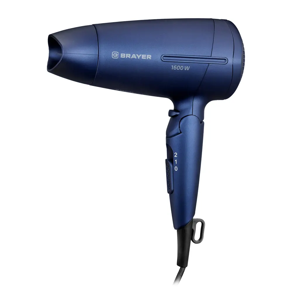 Фото Фен BRAYER 3020BR-BL 1600 Вт, 2 скорости, холодный воздух, складная ручка, съемный фильтр, шнур 1.8 м Фото Фен BRAYER 3020BR-BL 1600 Вт, 2 скорости, холодный воздух, складная ручка, съемный фильтр, шнур 1.8 м
