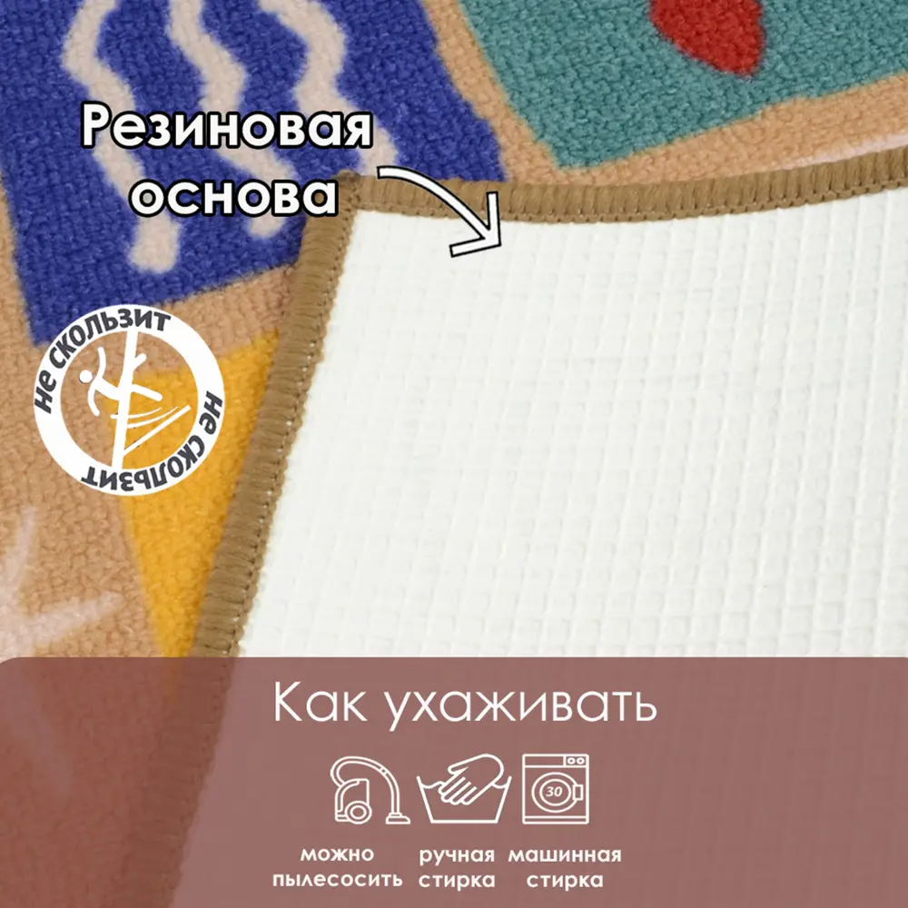 Фото 3 Коврик для ванной комнаты CLEOPATRA 30173 80x57см цвет разноцветный Фото 3 Коврик для ванной комнаты CLEOPATRA 30173 80x57см цвет разноцветный
