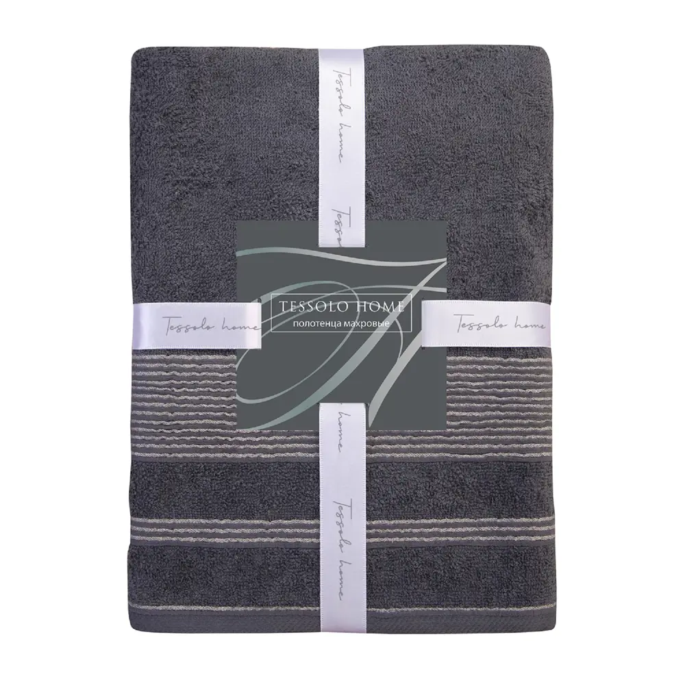 Фото 3 Полотенце Tessolo home Модерн для ванной 50x90 см графит 2 шт Фото 3 Полотенце Tessolo home Модерн для ванной 50x90 см графит 2 шт