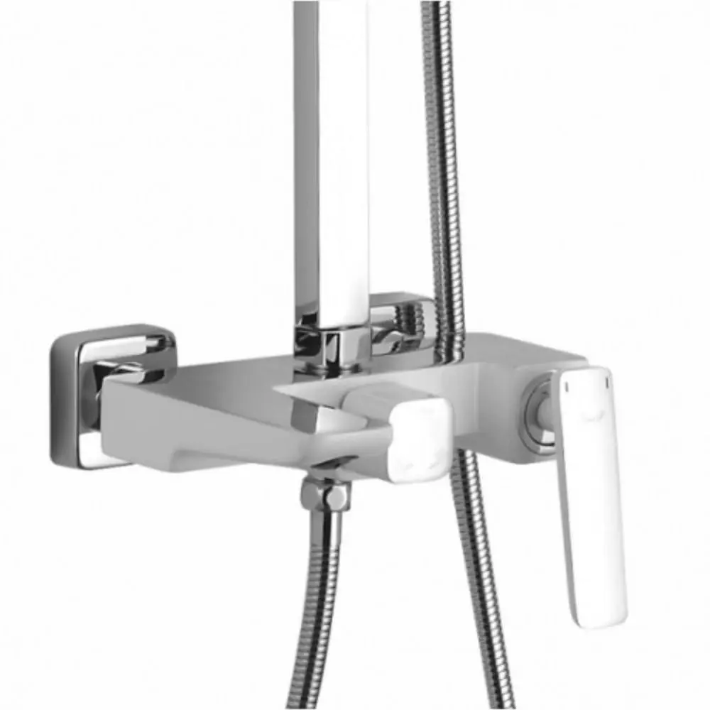 Фото 3 Душевая система Rose R1636F 1 режим цвет белый Фото 3 Душевая система Rose R1636F 1 режим цвет белый