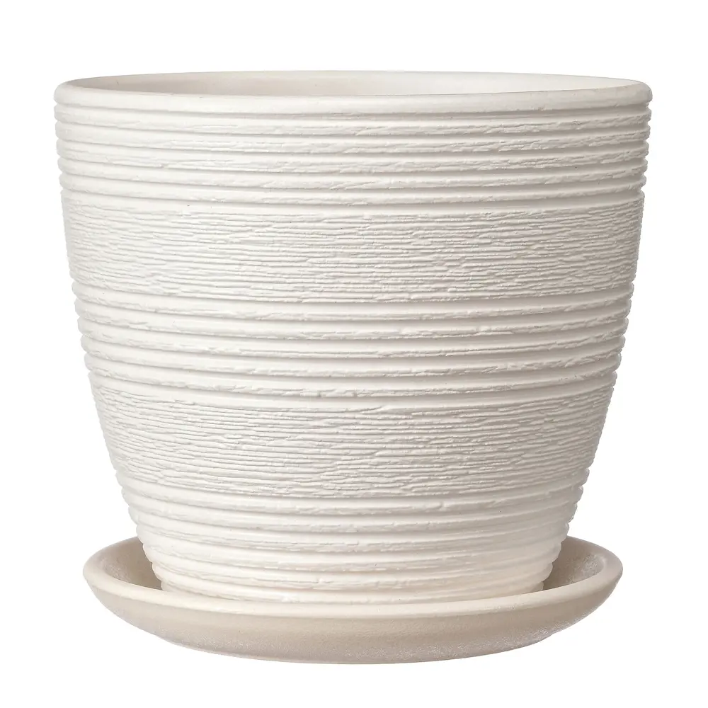 Фото Горшок цветочный Халва Композит d 14.9 см 13.3 см 1.4 л глина белый Фото Горшок цветочный Халва Композит d 14.9 см 13.3 см 1.4 л глина белый