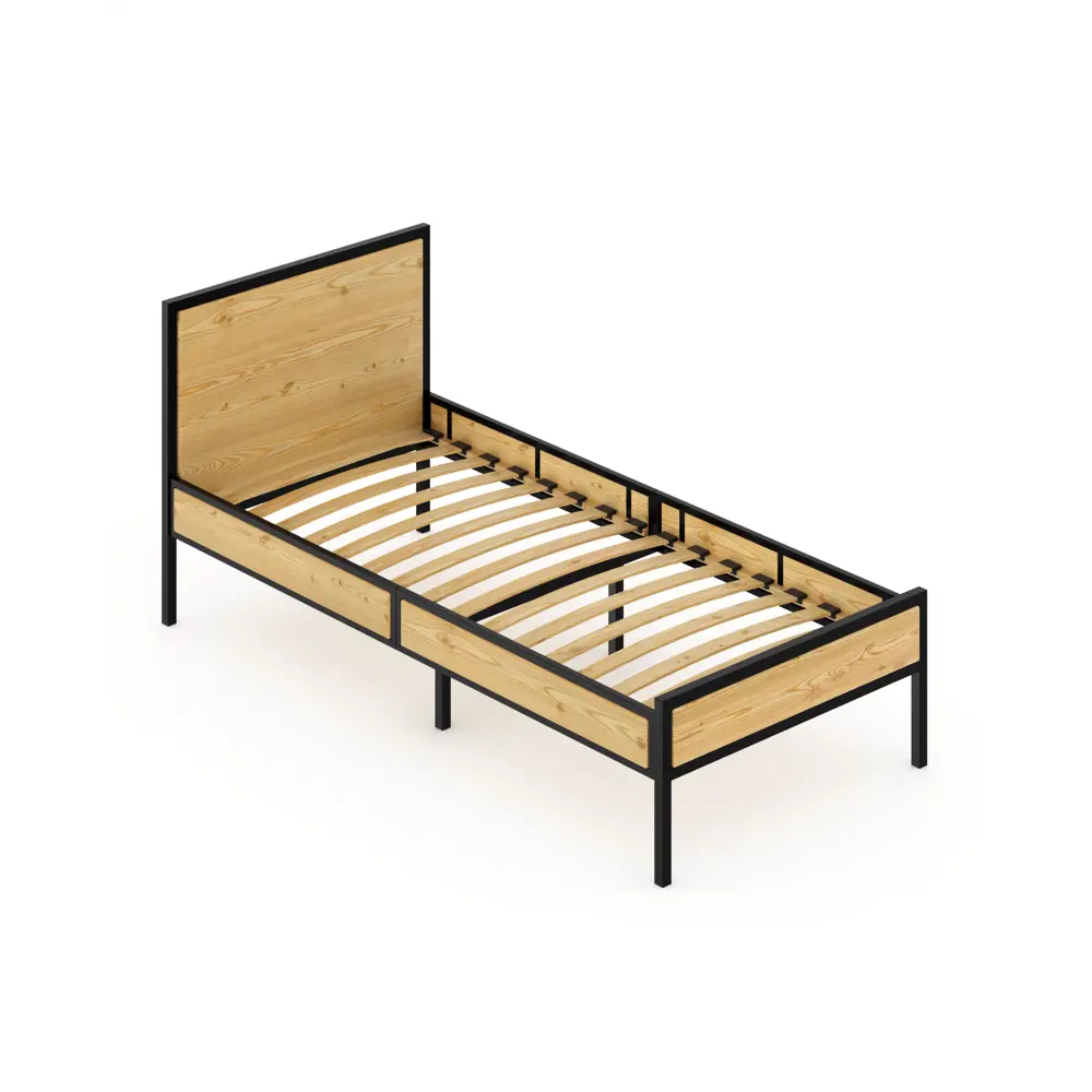 Фото Кровать Solarius kr80loft-lak-black-orto 85 x 90 x 206 см сосна цвет лакированная;черный Фото Кровать Solarius kr80loft-lak-black-orto 85 x 90 x 206 см сосна цвет лакированная;черный