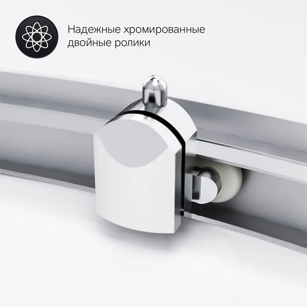 Фото 12 Душевой уголок Am.pm Gem W90G-401-080WT_7214 1/4 круга 80x80см хромированный профиль эффект стекла прозрачный