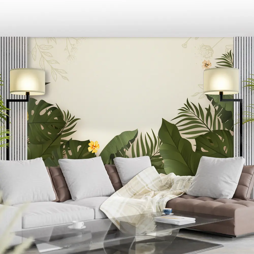 Фото Фотообои флизелиновые Urban Style Тропические листья UST6843, 200x135 см Фото Фотообои флизелиновые Urban Style Тропические листья UST6843, 200x135 см