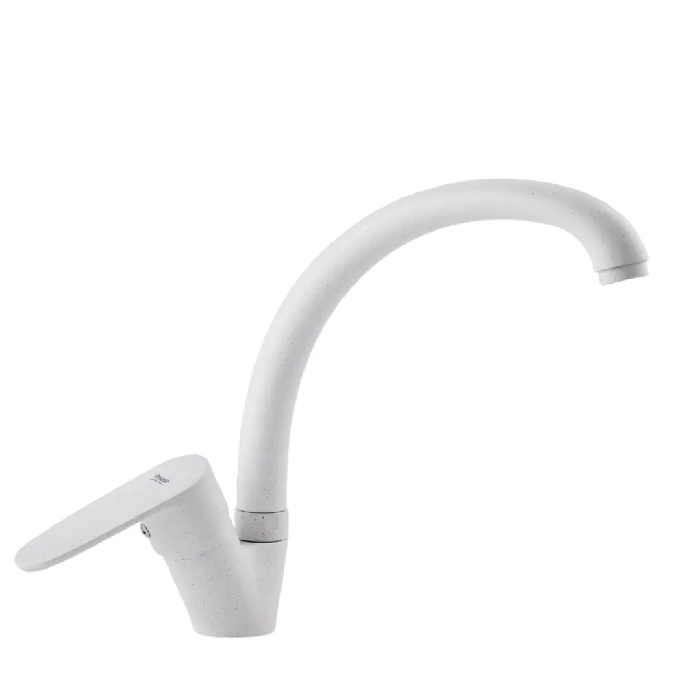 Фото Смеситель для кухни Potato поворотный излив 21 см цвет белый премиум