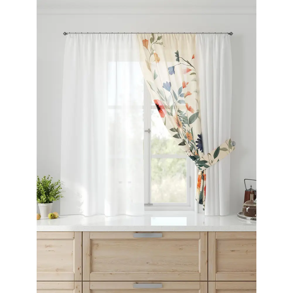 Фото 3 Тюль Comfy way Лерис - 111 CW509111-150 на шторной ленте 150x300 см цвет бежевый Фото 3 Тюль Comfy way Лерис - 111 CW509111-150 на шторной ленте 150x300 см цвет бежевый