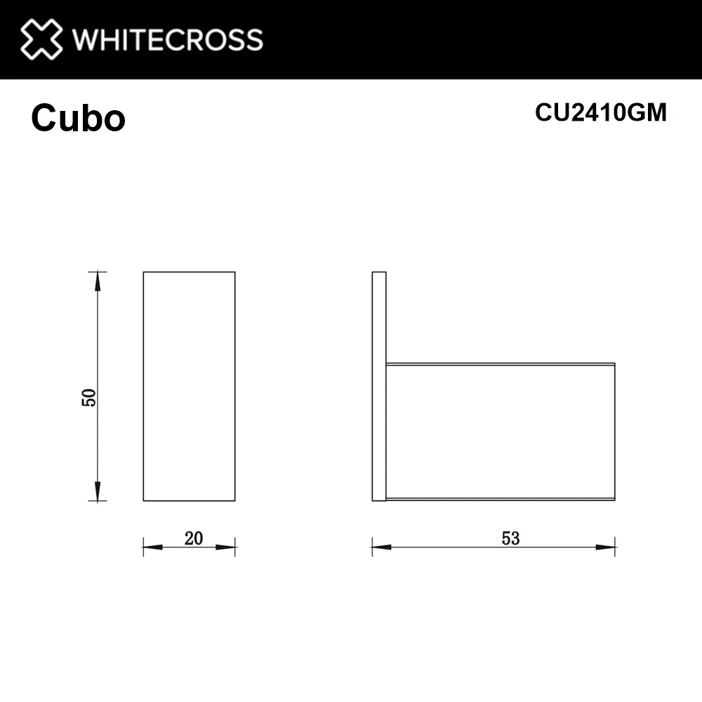Фото 2 Крючок для ванной WHITECROSS CUBO CU2410GM цвет оружейная сталь Фото 2 Крючок для ванной WHITECROSS CUBO CU2410GM цвет оружейная сталь