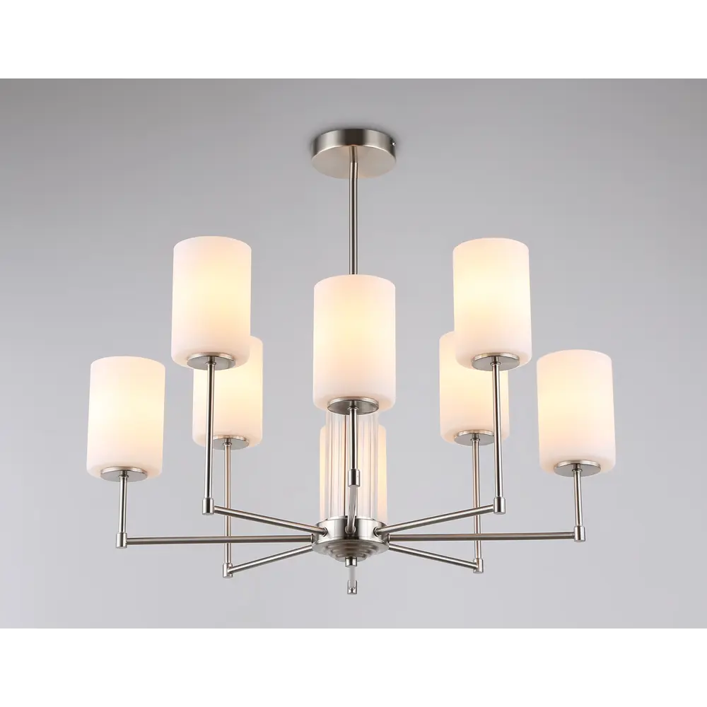 Фото 2 Люстра на штанге Ambrella light High light Lh56213 8 ламп 32 м² цвет белый матовый, никель Фото 2 Люстра на штанге Ambrella light High light Lh56213 8 ламп 32 м² цвет белый матовый, никель