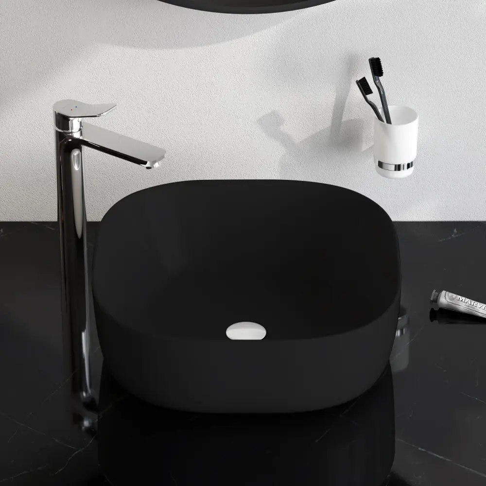 Фото 3 Раковина накладная Am.pm func M8FWCC30430BM 43см цвет черный матовый Фото 3 Раковина накладная Am.pm func M8FWCC30430BM 43см цвет черный матовый