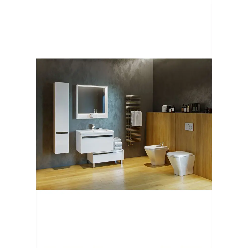Фото 10 Зеркало для ванной Aquaton 1A230402KP010 с подсветкой 80x85см Фото 10 Зеркало для ванной Aquaton 1A230402KP010 с подсветкой 80x85см