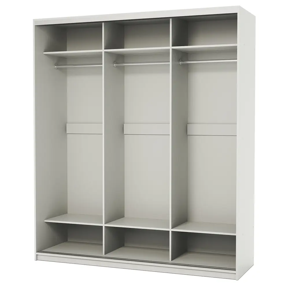 Фото 5 Шкаф-купе Гамма 240x180x60 см 6 полок ЛДСП цвет белый