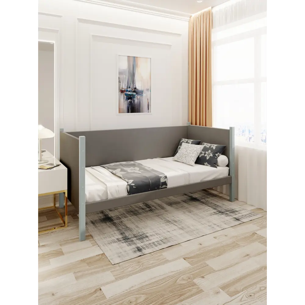 Фото 3 Кровать Solarius Тахта сплошное основание svetser90-170gol-full 100 x 101 x 180 см дерево цвет светло-серый, голубой Фото 3 Кровать Solarius Тахта сплошное основание svetser90-170gol-full 100 x 101 x 180 см дерево цвет светло-серый, голубой