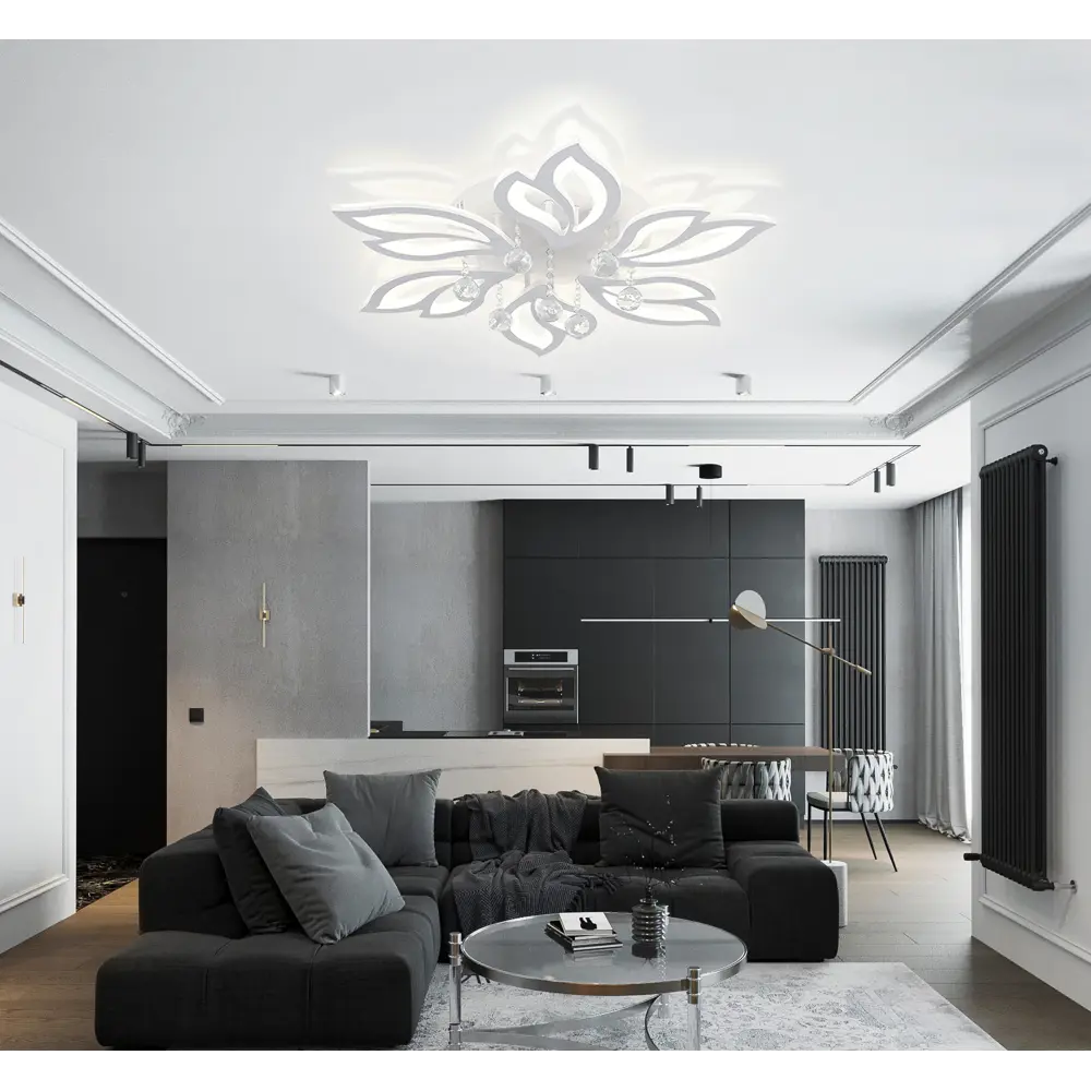 Фото 4 Люстра потолочная светодиодная NATALI KOVALTSEVA LED LAMPS 81241 SAND 25 м² изменение оттенков белого цвет белый Фото 4 Люстра потолочная светодиодная NATALI KOVALTSEVA LED LAMPS 81241 SAND 25 м² изменение оттенков белого цвет белый