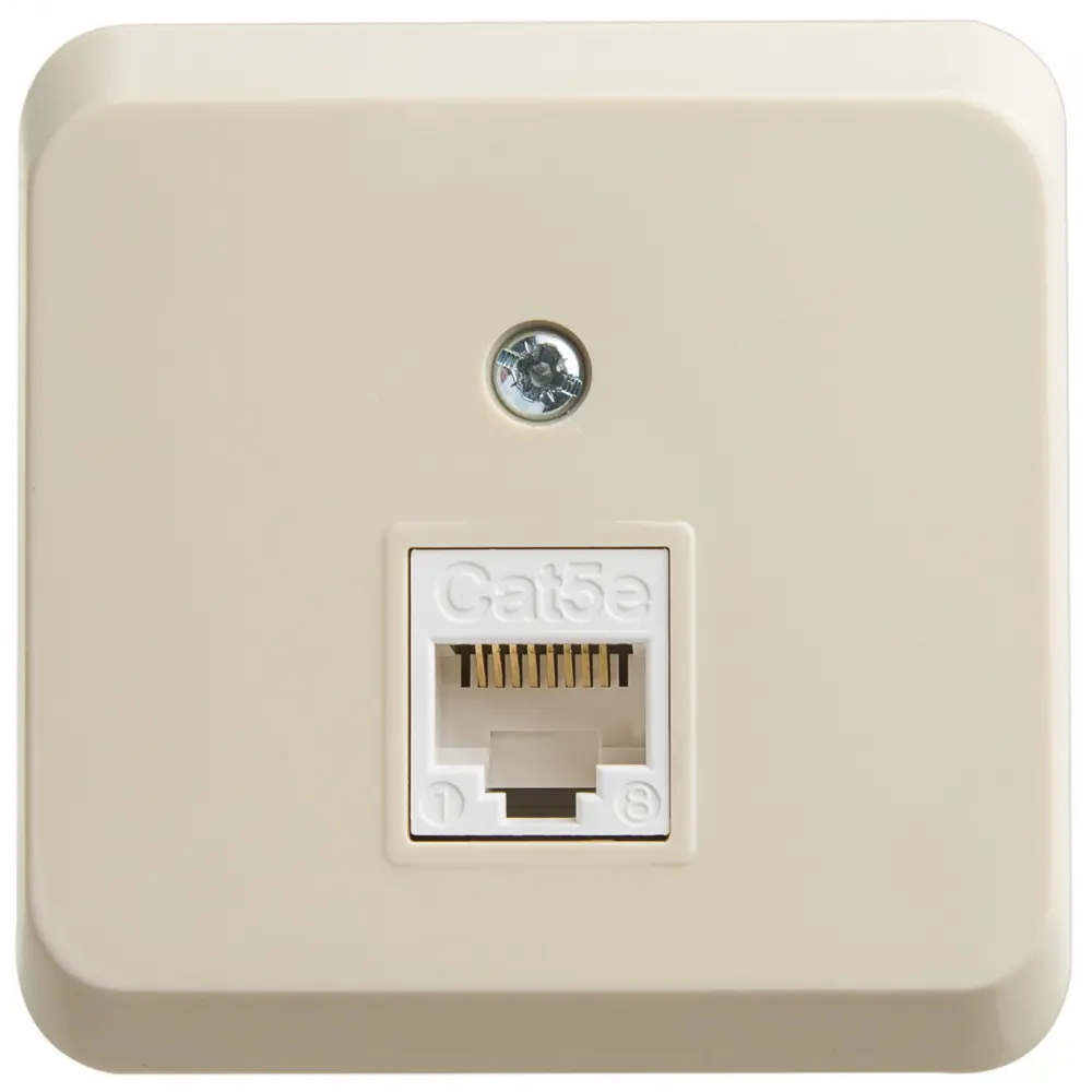 Фото Розетка компьютерная накладная Systeme electric Этюд KOMA-001K RJ45 цвет кремовый Фото Розетка компьютерная накладная Systeme electric Этюд KOMA-001K RJ45 цвет кремовый