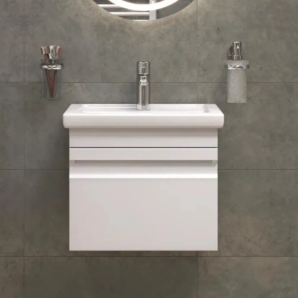 Фото 3 Тумба под раковину напольная Vigo 038-LM 46см цвет белый