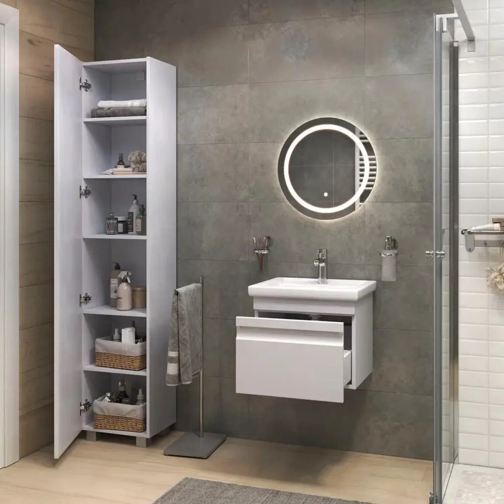 Фото 8 Тумба под раковину напольная Vigo 038-LM 46см цвет белый