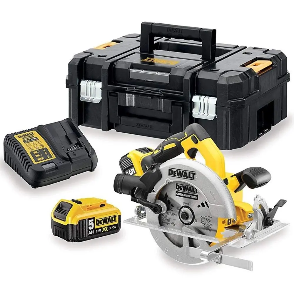 Фото Пила циркулярная аккумуляторная бесщеточная Dewalt DCS570P2, 18 В Li-Ion 2x5 Ач, 184 мм