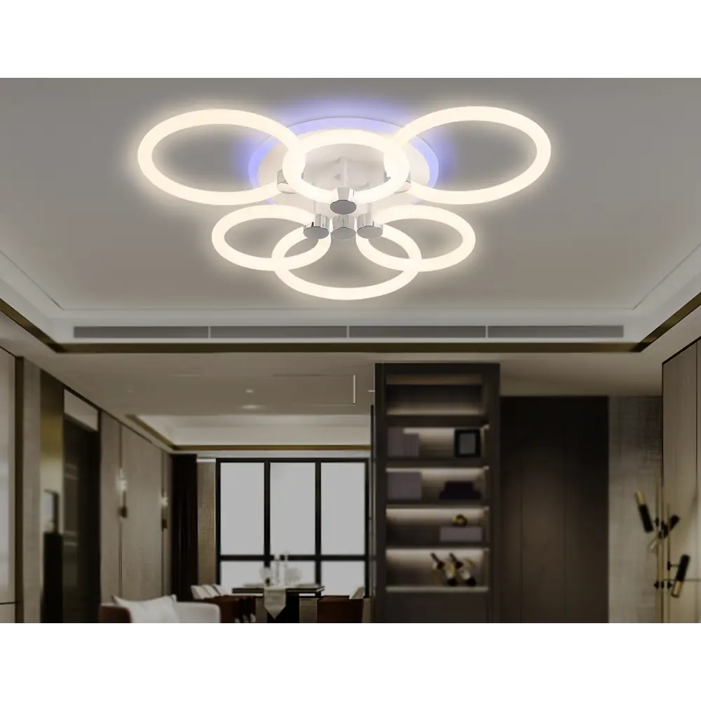 Фото 6 Люстра потолочная светодиодная Ambrella Light Fa3844 с пультом 16.58 м² регулируемый цвет света RGB цвет белый Фото 6 Люстра потолочная светодиодная Ambrella Light Fa3844 с пультом 16.58 м² регулируемый цвет света RGB цвет белый