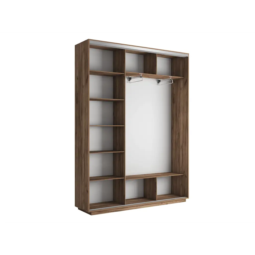 Фото 3 Шкаф-купе Мебельная Компания Е1 2 дверный 240x180x45 см зеркала 9 полок ЛДСП цвет крафтовый дуб