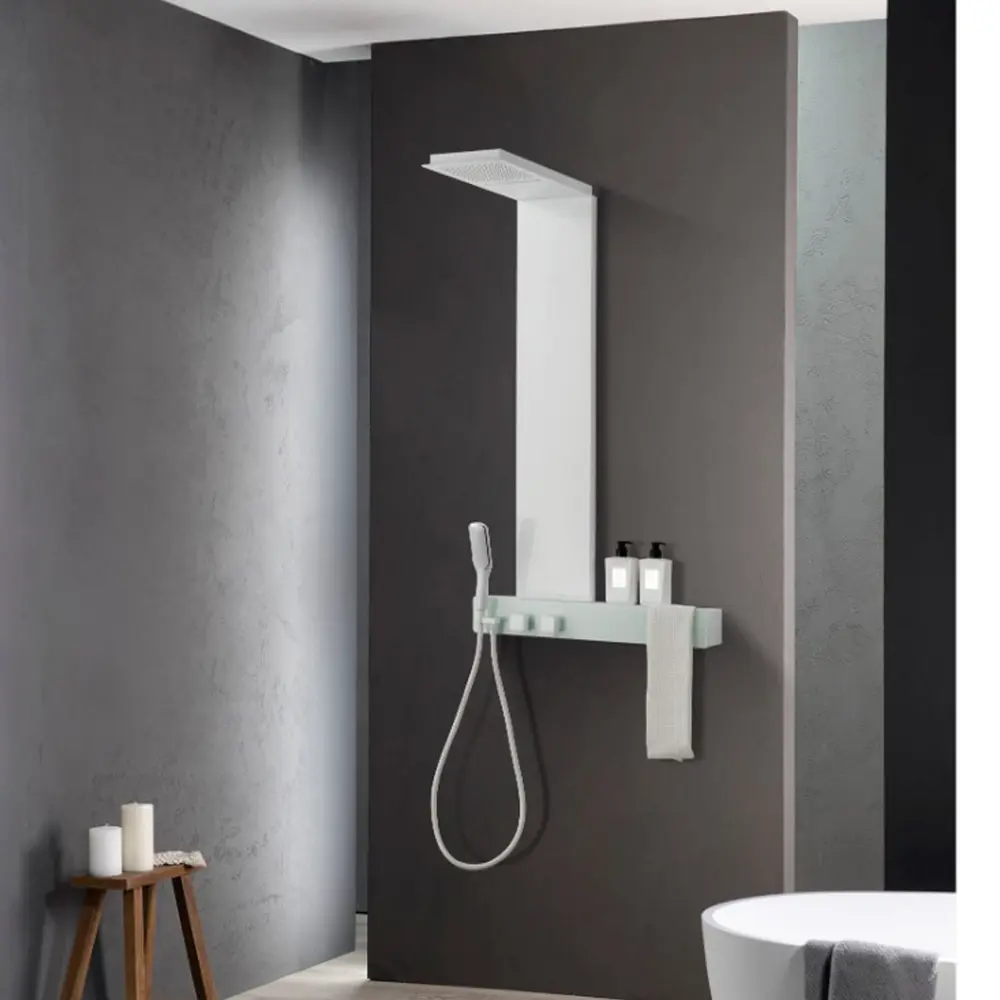 Фото 2 Душевая стойка Ceruttispa Simona 9661 3 режимная цвет белый Фото 2 Душевая стойка Ceruttispa Simona 9661 3 режимная цвет белый