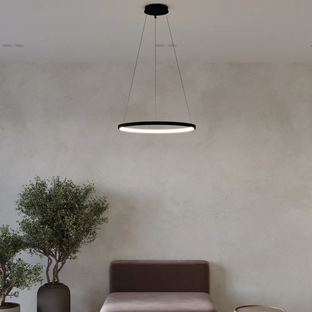 Фото 2 Люстра подвесная светодиодная Newlamp Morsetti 205101 9 м² нейтральный белый свет цвет черный Фото 2 Люстра подвесная светодиодная Newlamp Morsetti 205101 9 м² нейтральный белый свет цвет черный