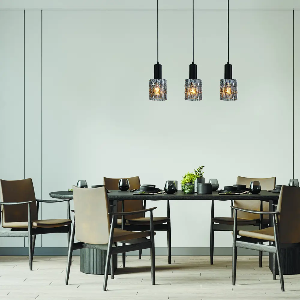 Фото 6 Светильник подвесной Escada Rain Esc_10189_3s_black 3 лампы 7 м² цвет серый/серебристый Фото 6 Светильник подвесной Escada Rain Esc_10189_3s_black 3 лампы 7 м² цвет серый/серебристый