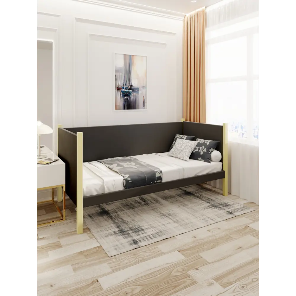 Фото 4 Кровать Solarius Тахта реечное основание temser100-170van 110 x 101 x 180 см дерево цвет темно-серый, ванильный Фото 4 Кровать Solarius Тахта реечное основание temser100-170van 110 x 101 x 180 см дерево цвет темно-серый, ванильный