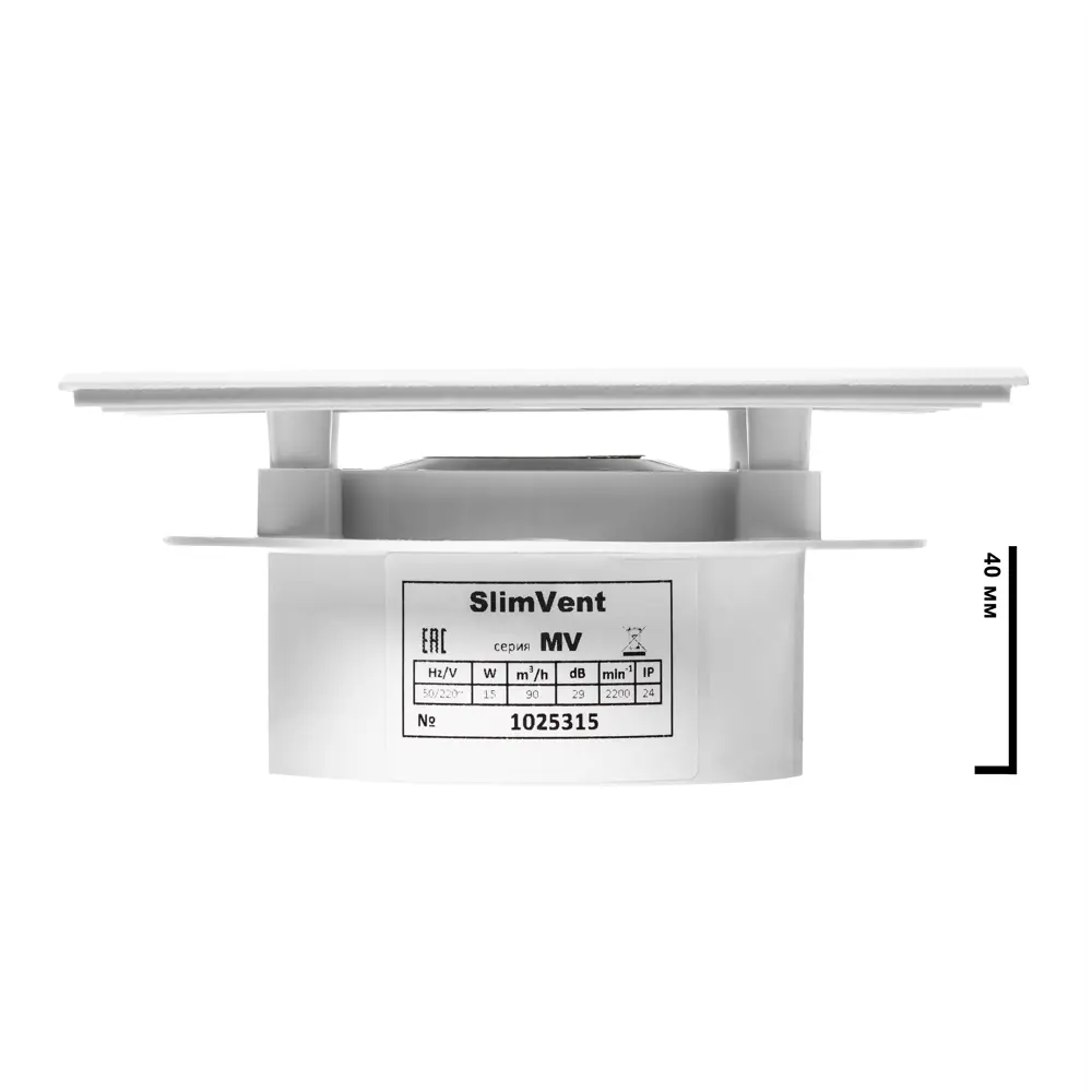 Фото 3 Вентилятор вытяжной накладной Slimvent МV D100 мм 29 дБ 90 м³/ч пластик квадрат цвет белый матовый Фото 3 Вентилятор вытяжной накладной Slimvent МV D100 мм 29 дБ 90 м³/ч пластик квадрат цвет белый матовый